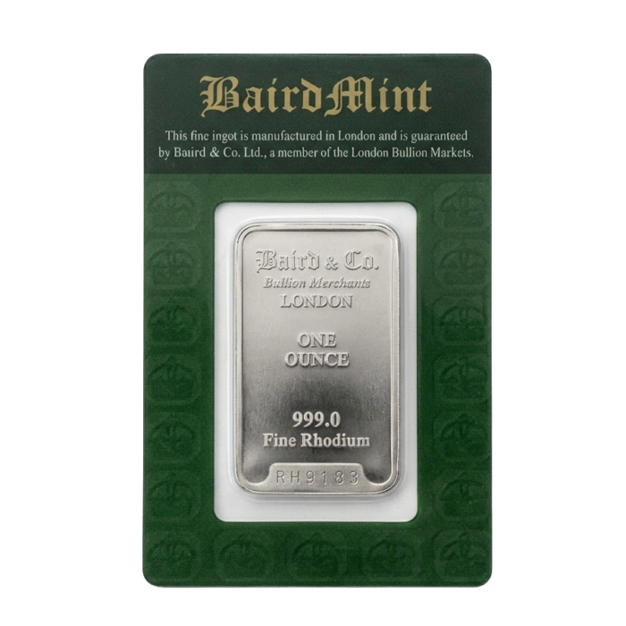rhodium bar - 999 pure (front)