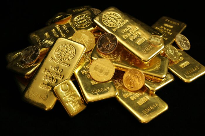 solid gold bars and coins