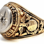side view - eagle w/ globe USMC gold ring