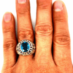 us army topaz & gold ring on hand