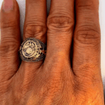us marines gold ring on hand