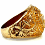 us navy eagle side view gold ring